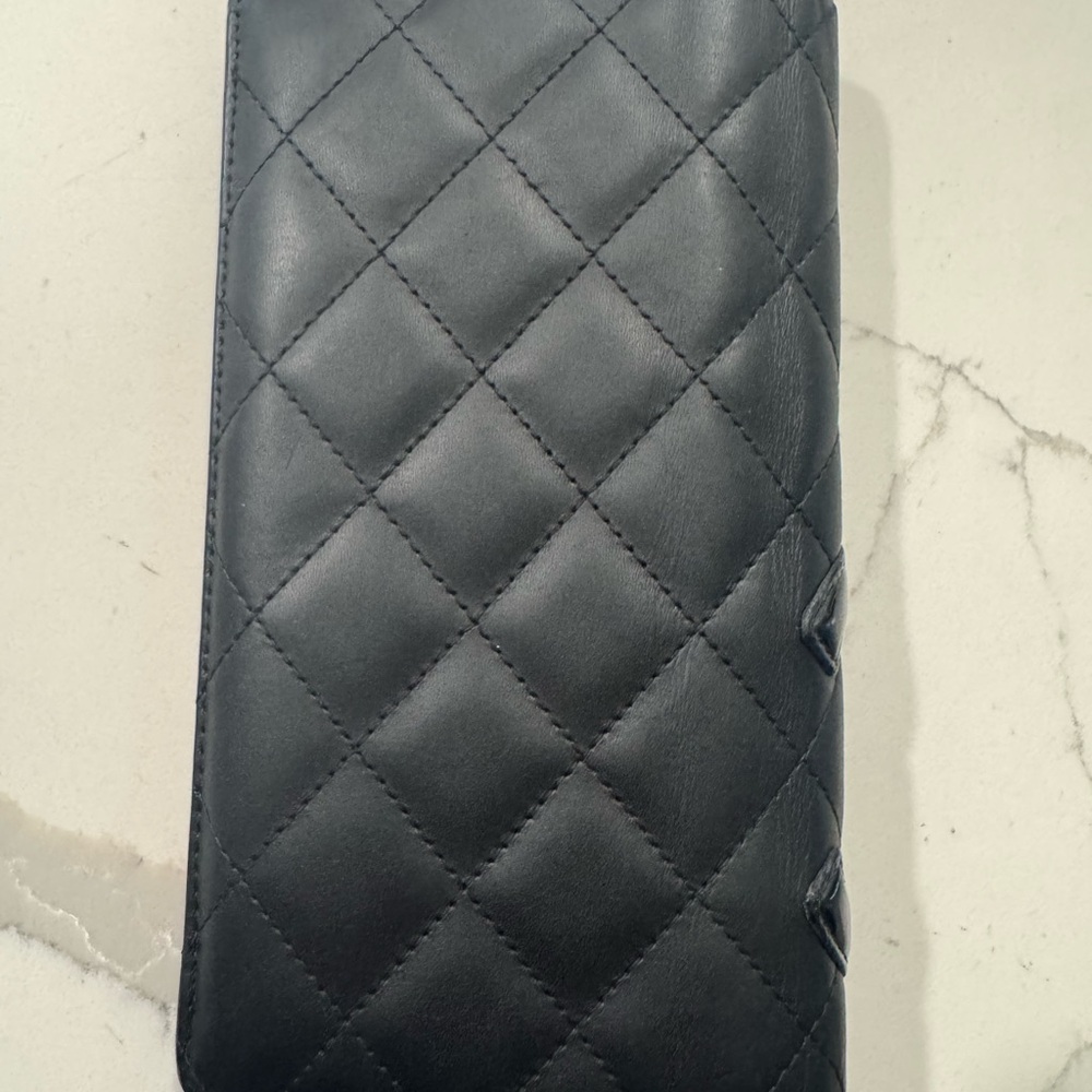 💯Authentic CHANEL Quilted Cambon Long Black Calfskin w/ Silver Hardware - Picture 2 of 8